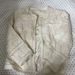 Mystree Crème Lace Blazer Jacket
